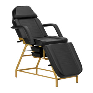 Behandelstoel met bakjes 557G zwart-goud